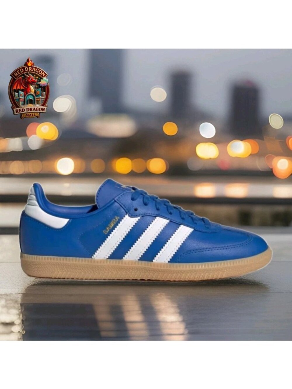 Adidas Originals Samba OG Blue Leather White Gum JR0882 - Men’s Size 13